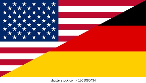 usa and germany flag. vector background