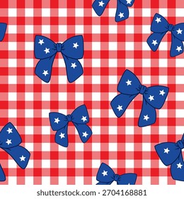 Patrón de lazo sin costuras a cuadros de gingham de Estados Unidos