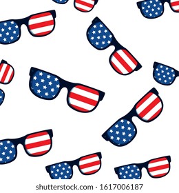 Usa glasses background design, United states america independence labor day nation us country and national theme Vector illustration