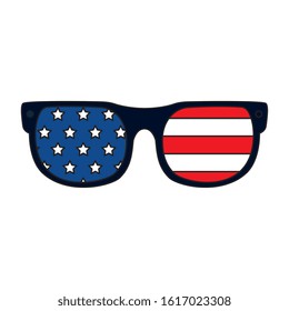 Usa glasses design, United states america independence labor day nation us country and national theme Vector illustration