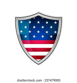 USA glossy label or badge on a white background/vector illustration