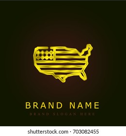 Usa golden metallic logo