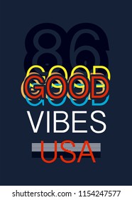 usa good vibes,t-shirt design