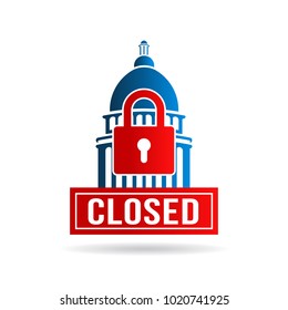 USA Government Shutdown. Vector Illustration