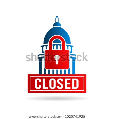 USA Government Shutdown. Vector Illustration