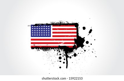 USA grange flag in white background