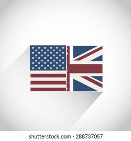 USA with Great Britain Flag
