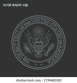 Usa great seal icon line element. Vector illustration of usa great seal icon line isolated on clean background for your web mobile app logo design.