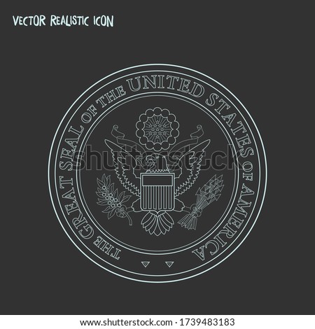 Usa great seal icon line element. Vector illustration of usa great seal icon line isolated on clean background for your web mobile app logo design.