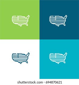 Usa green and blue material color minimal icon or logo design