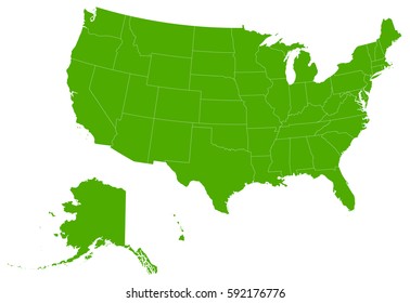 USA  green map