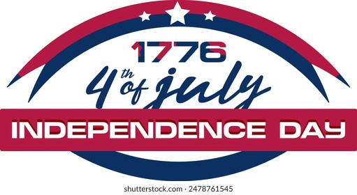 USA greeting design blue background with American flag and star independence day background Happy 4th of July Independence Day.