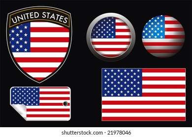 usa grest flag with web button and label