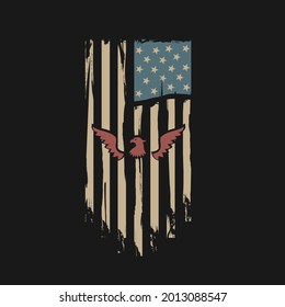 USA Grunge Flag Design Template