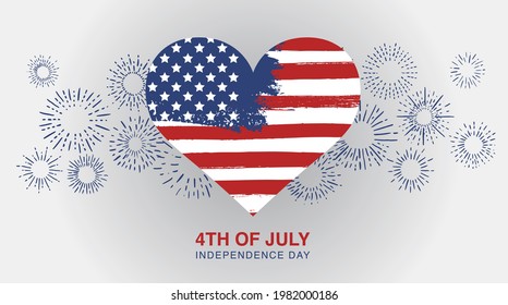  USA grunge flag. Independence day of the United States, July 4th.