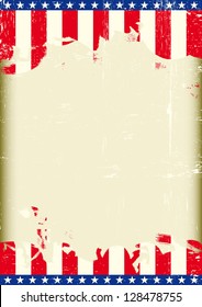 USA Grunge flag. A poster with a large scratched frame and a grunge us flag for your publicity.