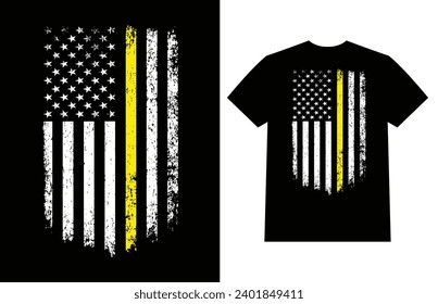 Estados Unidos Agarra La Bandera Con Una Delgada Línea Amarilla, Línea De Oro, Empleador Estadounidense, Guardia De Seguridad Y Prevención De Pérdidas