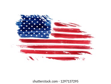 USA grunge flag. Vector abstract grunge flag. Template for United States of America national holiday banner, greeting card, invitation, poster, flyer, etc.