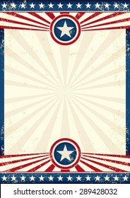 USA grunge star poster. An american background with a texture and sunbeams for you