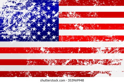 USA Grunge Texture Flag. Grunge effect can be cleaned easily.