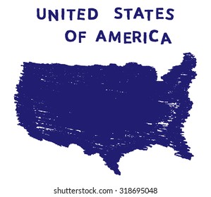 USA hand drawn map