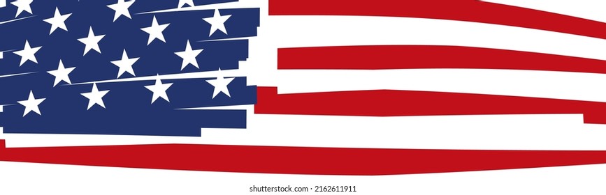 USA handwritten abstract flag for United States Independence Day banner background