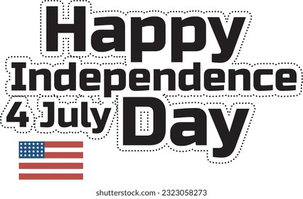 usa happy independence 4 july day with usa flag,american independence day,typography,transparent background
