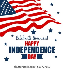 USA Happy Independence Day, 4th of July. Vector Illustration. Suitable for poster, banner, campaign, and greeting card
