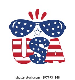 USA-  Happy Independence Day, design illustration. Good for advertising, poster, announcement, invitation, party, T shirt print , poster, banner.