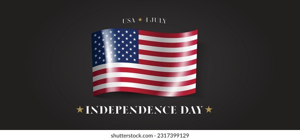 USA happy independence day greeting card, banner with template text vector illustration. United States of America memorial holiday 4th of July design element with flag with stripes