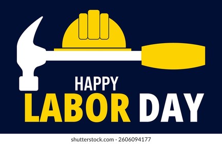 USA Happy Labor Day. Holiday concept. perfect for blue Background Template, placard, Banners, Cards, Posters design template, Classic Social Media Post with text inscription.