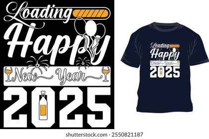 USA Happy new year 2025 custom T shirt design