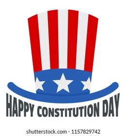 Usa hat constitution day logo icon. Flat illustration of usa hat constitution day vector logo icon for web design isolated on white background