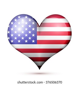USA Heart flag icon