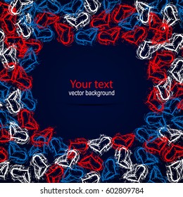 Usa heart. Frame. Background for the United States. Design for America's Independence Day.