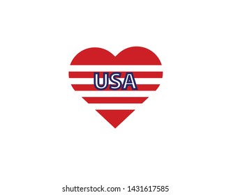 USA heart symbol love shape