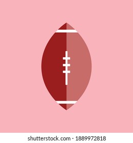 USA high school football striped isolated on light background diagonal without shadow, color american football ball illustration