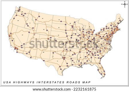 USA Highways Interstates Roads Map