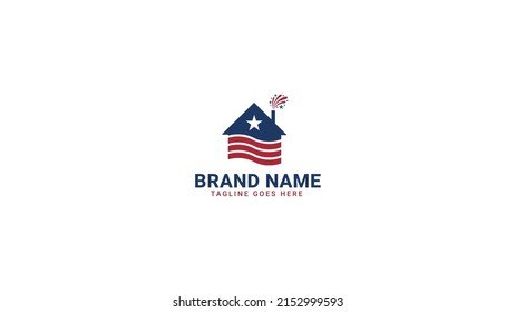 USA Home Real Estate Logo - New Construction Logo Concept Logo - Looks Minimalist and used for all material items for business card letterhead e.t.c.