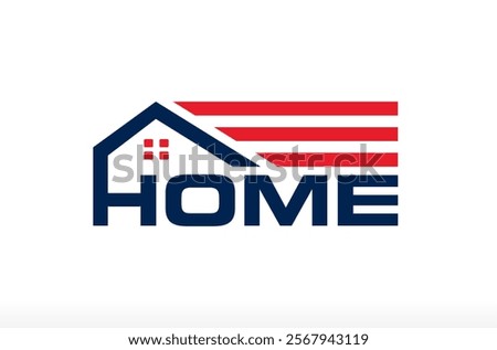 USA House Logo Design America House Logo Patriotic House USA Flag House Logo United State of America Real Estate Logo Design Vector Icon Symbol Silhouette Illustration brand identity Business