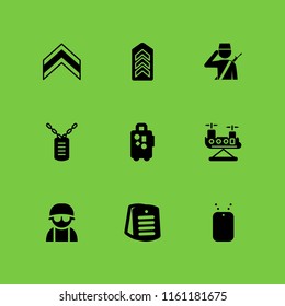 usa icon. 9 usa set with military, dog tag, tourism and military helicopter vector icons for web and mobile app