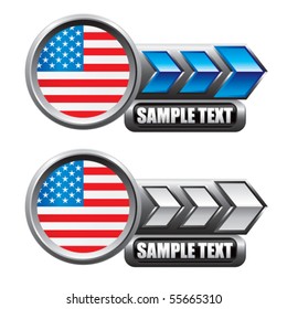 usa icon blue and white arrow nameplates