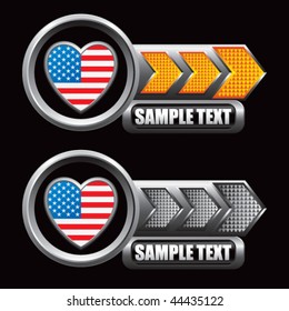 usa icon orange and gray arrow nameplates