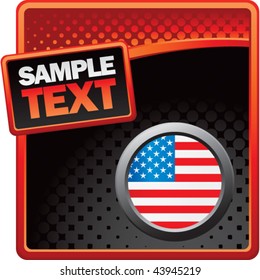 usa icon red and black halftone stylized ad