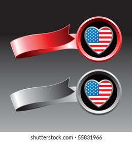 usa icon red and gray ribbons