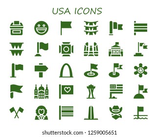  usa icon set. 30 filled usa icons. Simple modern icons about  - Vote, Yahoo, Flag, Flags, Scenic Illumination, Democracy monument, White house, Sign, Gateway arch, Sheriff, Saint paul