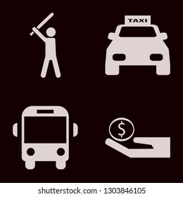 usa icon set with baseball player, school bus and money hand vector illustration