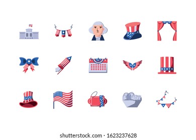 Usa icon set design, United states america independence nation us country and national theme Vector illustration