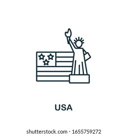 Usa icon. Simple line element Usa symbol for templates, web design and infographics