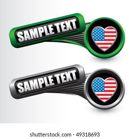 usa icon tilted green and gray banners